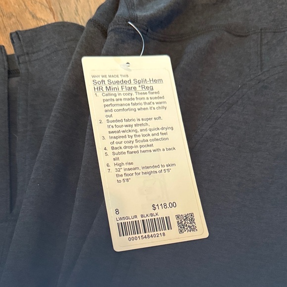 Lululemon Soft Sueded split hem HR mini flare heathered Black Leggings - Picture 2 of 6
